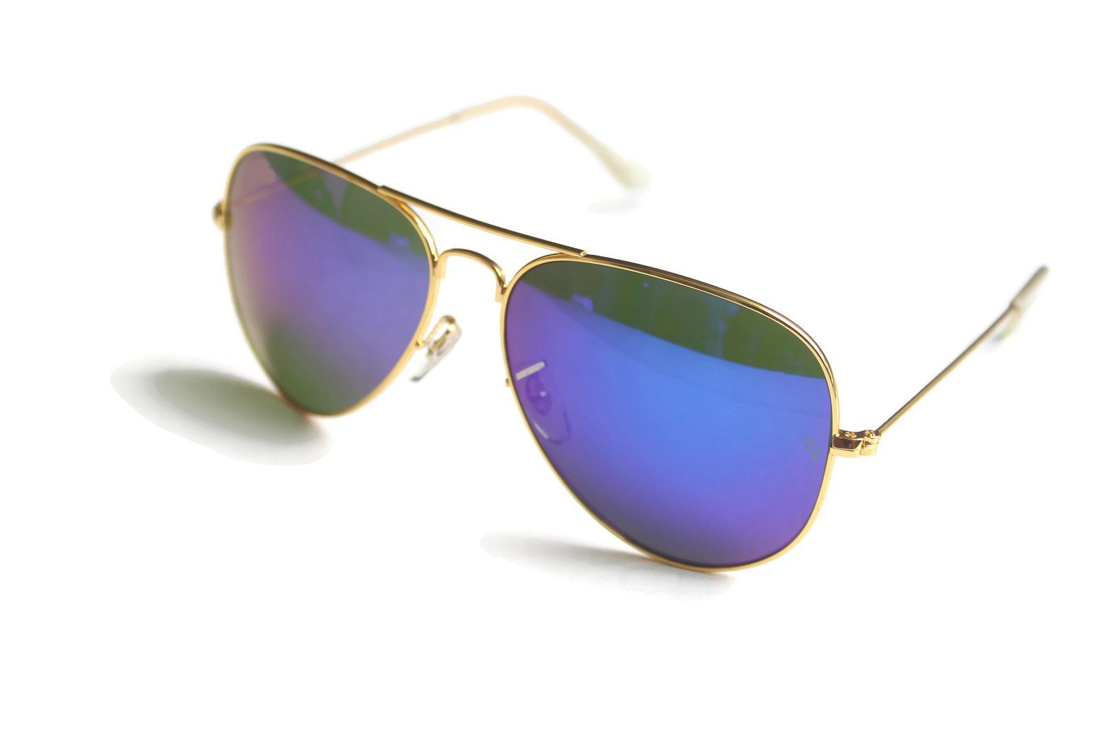 FunkyTradition Golden Blue Mercury Shade Aviator Sunglasses - FunkyTradition