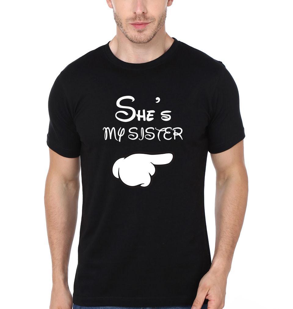 FunkyTradition MY Sister My Brother Sister Black Half Sleeves T Shirt - FunkyTradition