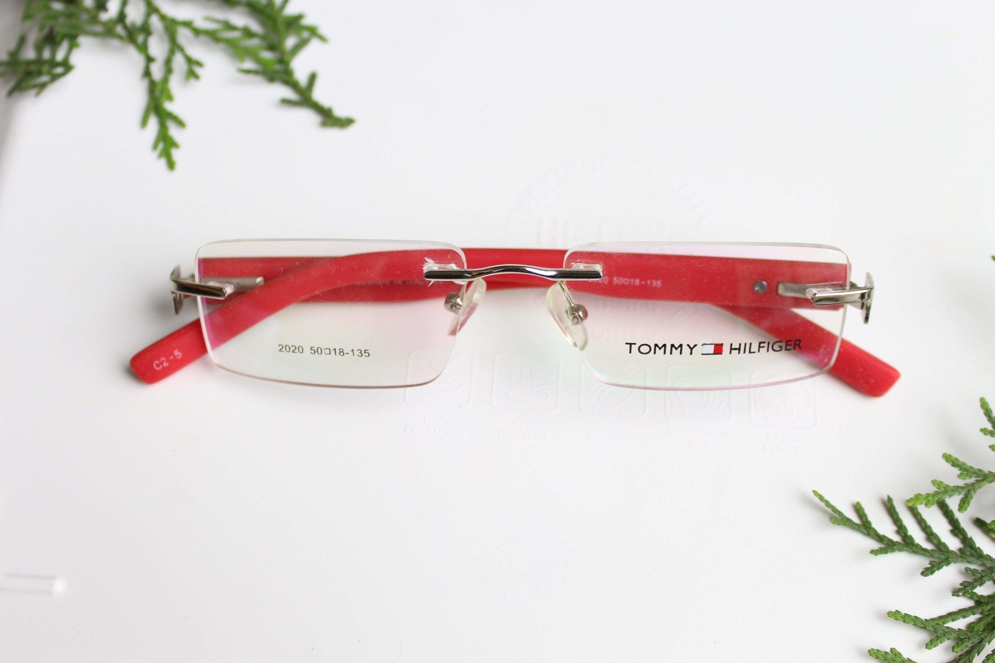 FunkyTradition Red Attractive Rimless Spectacle Eye Frames - FunkyTradition