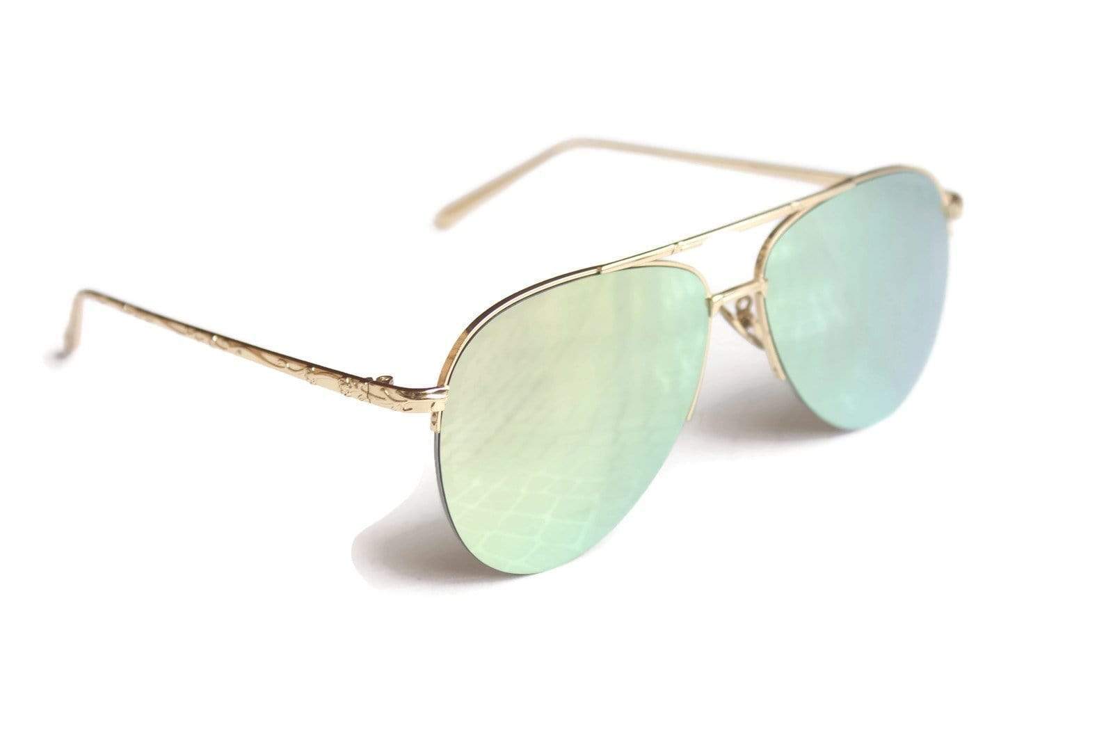 FunkyTradition Trendy Flat Golden Party Aviator Sunglasses - FunkyTradition