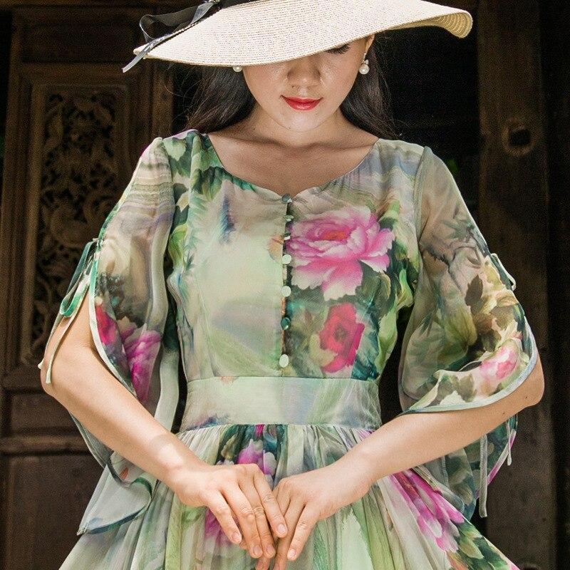 Floral Print Georgette Maxi Dress – Label Disli