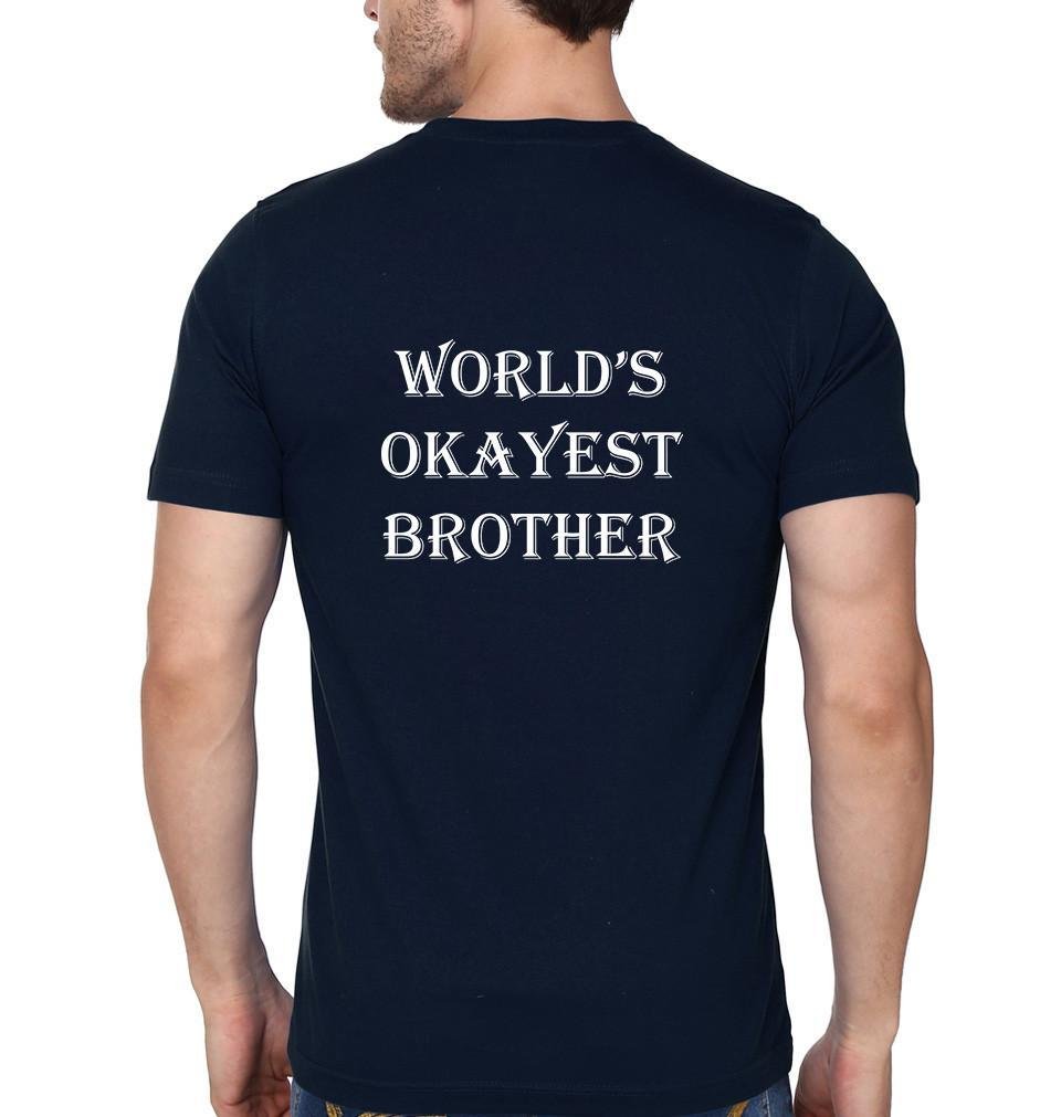 FunkyTradition World Okayest Brother Sister Navy Blue Half Sleeves T Shirt - FunkyTradition
