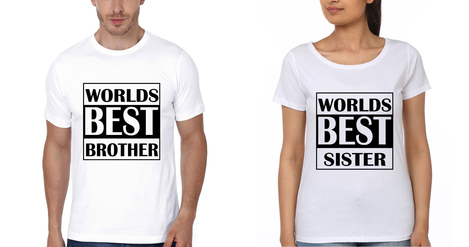 FunkyTradition Worlds Best Brother Sister Brother Sister White Half Sleeves T Shirt - FunkyTradition