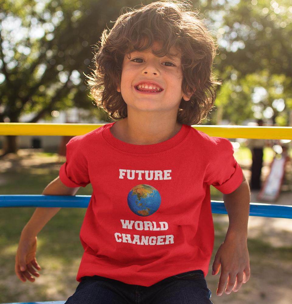 Future World Changer Half Sleeves T-Shirt for Boy-FunkyTradition - FunkyTradition