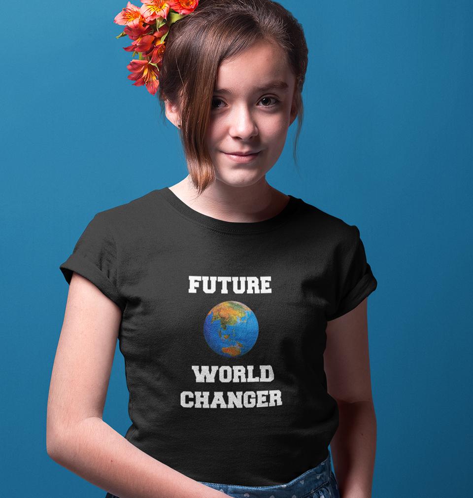 Future World Changer Half Sleeves T-Shirt For Girls -FunkyTradition - FunkyTradition