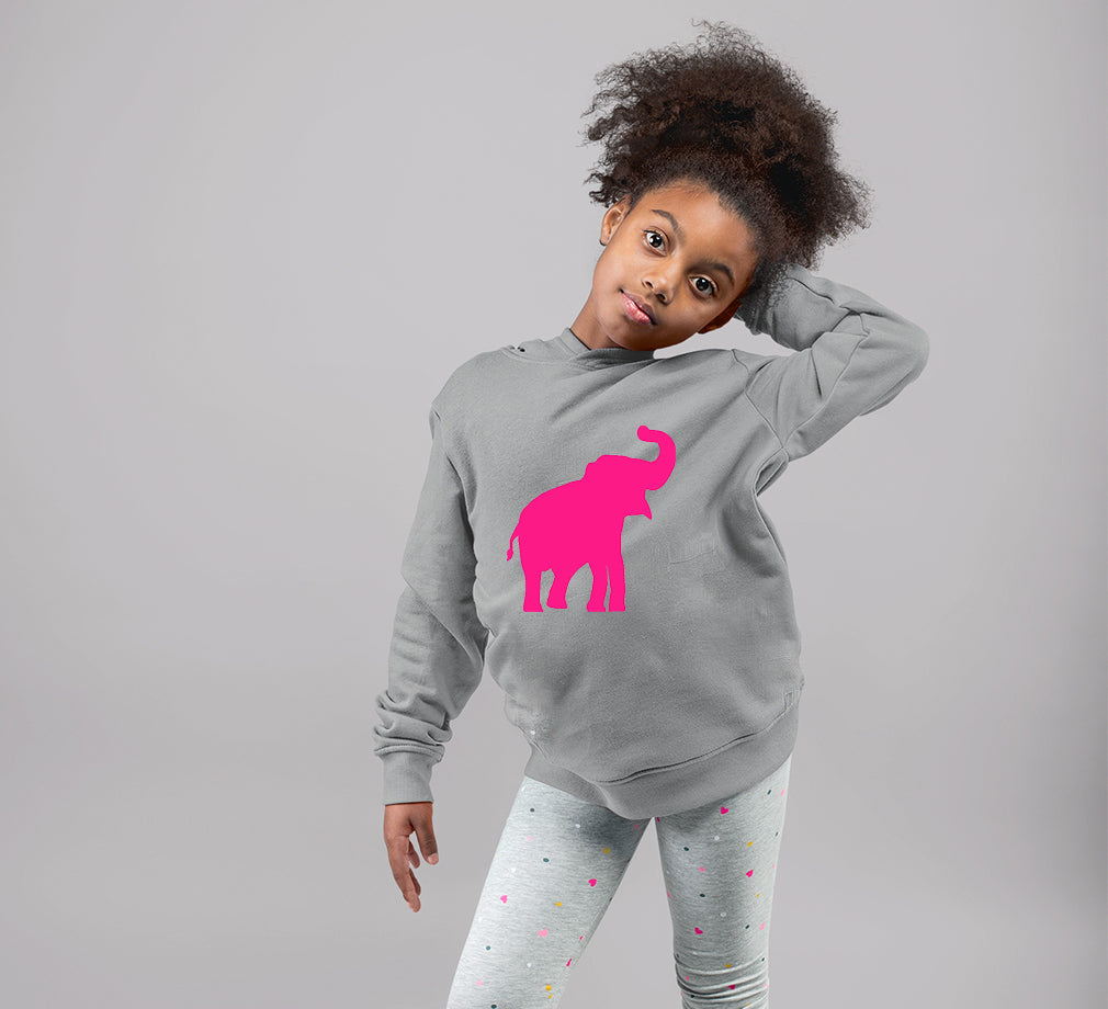 Pink Elephant Hoodie For Girls -FunkyTradition