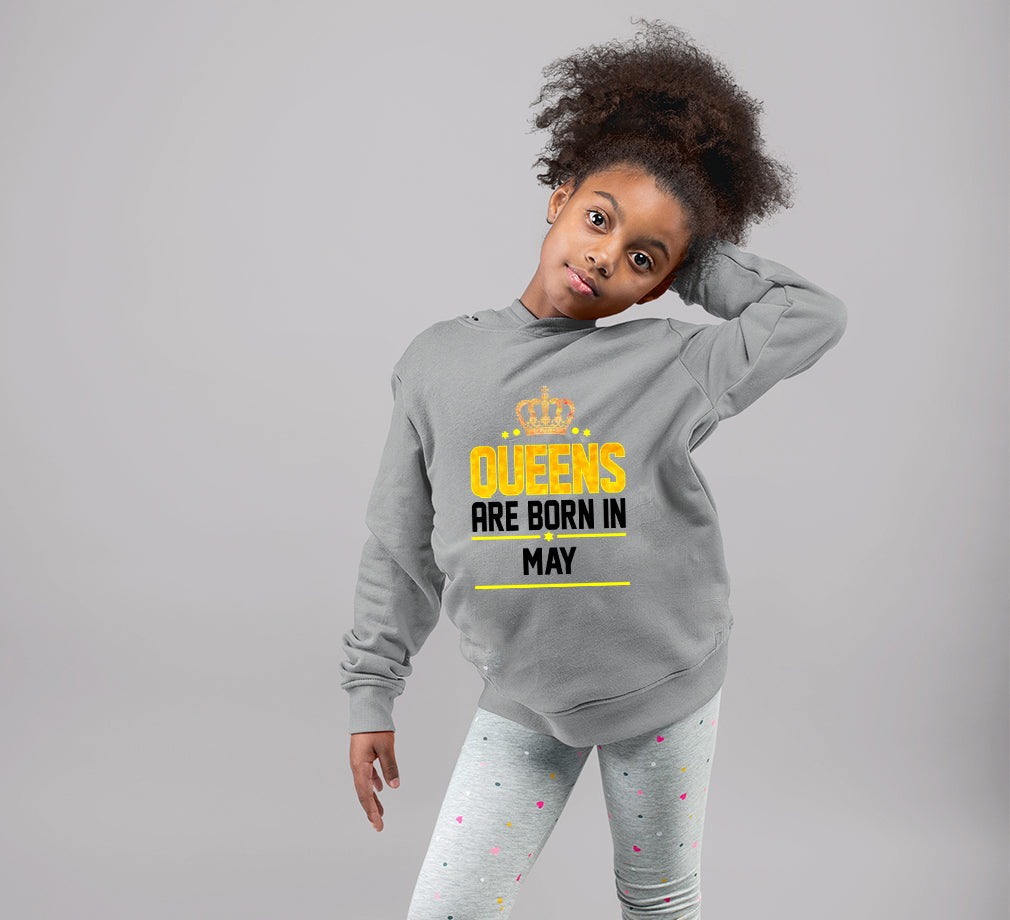 Queens Are Born In May Hoodie For Girls -FunkyTradition