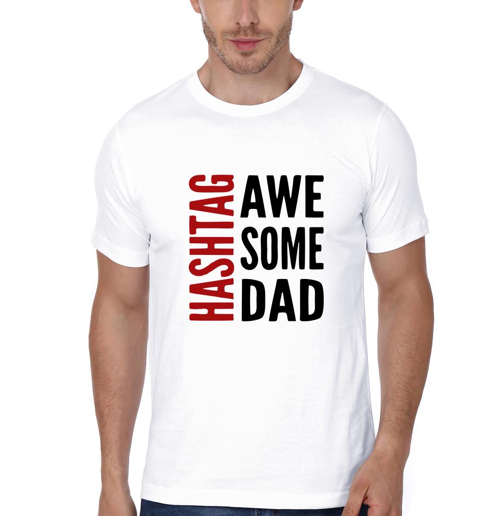 Hashtag Awesome Baby Hashtag Awesome Dad Father and Son Matching T-Shirt- FunkyTradition - FunkyTradition