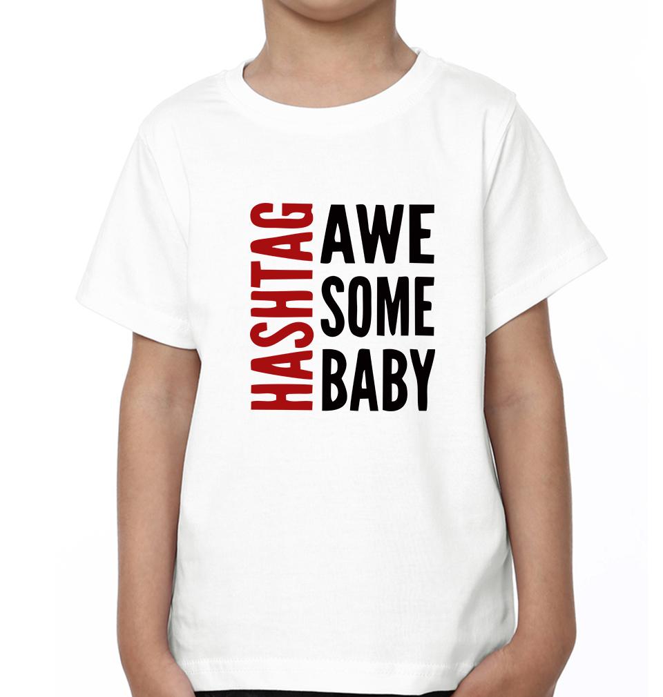 Hashtag Awesome Baby Hashtag Awesome Dad Father and Son Matching T-Shirt- FunkyTradition - FunkyTradition