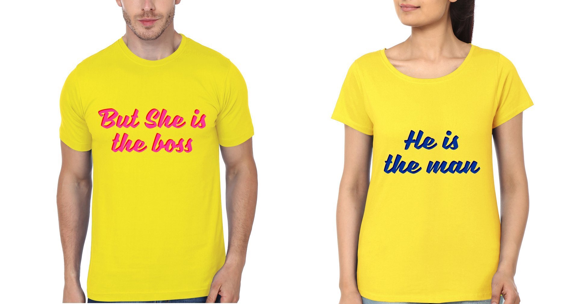 He is Man Couple Half Sleeves T-Shirts -FunkyTradition - FunkyTradition