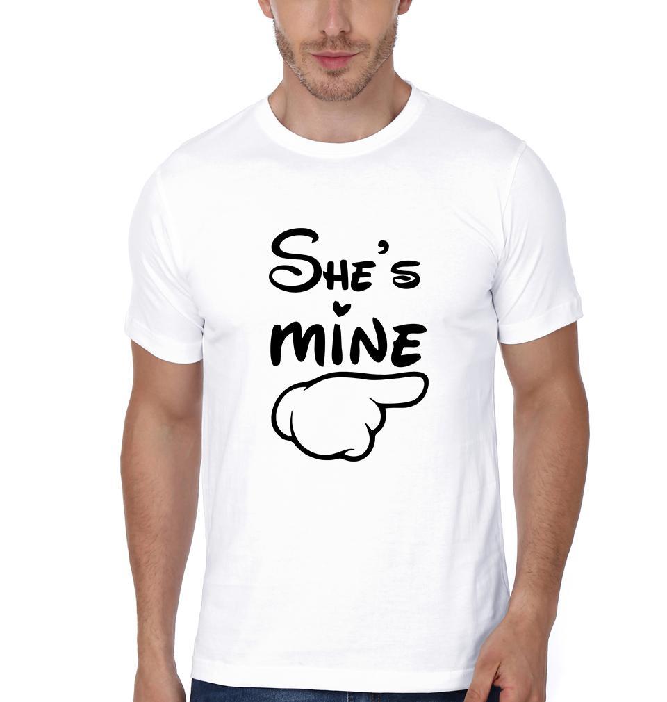 He is Mine She is Mine Couple Half Sleeves T-Shirts -FunkyTradition - FunkyTradition