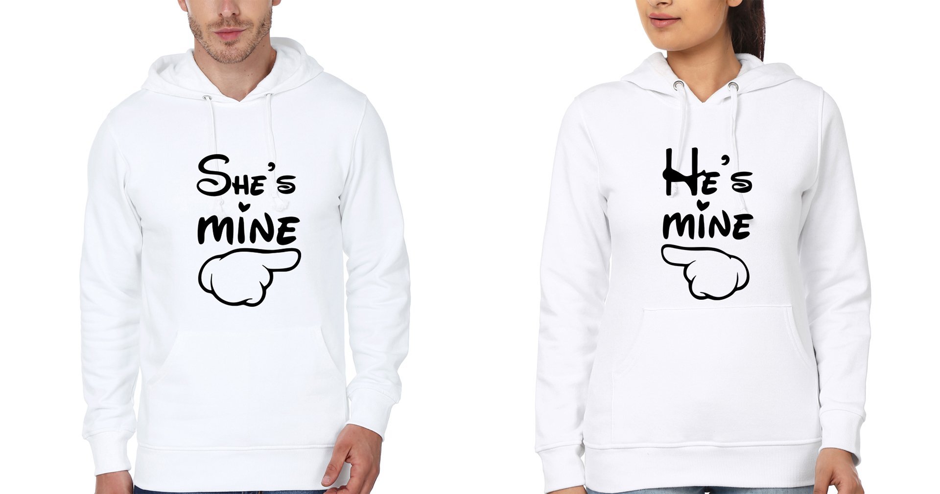 He is Mine She is Mine Couple Hoodie-FunkyTradition - FunkyTradition
