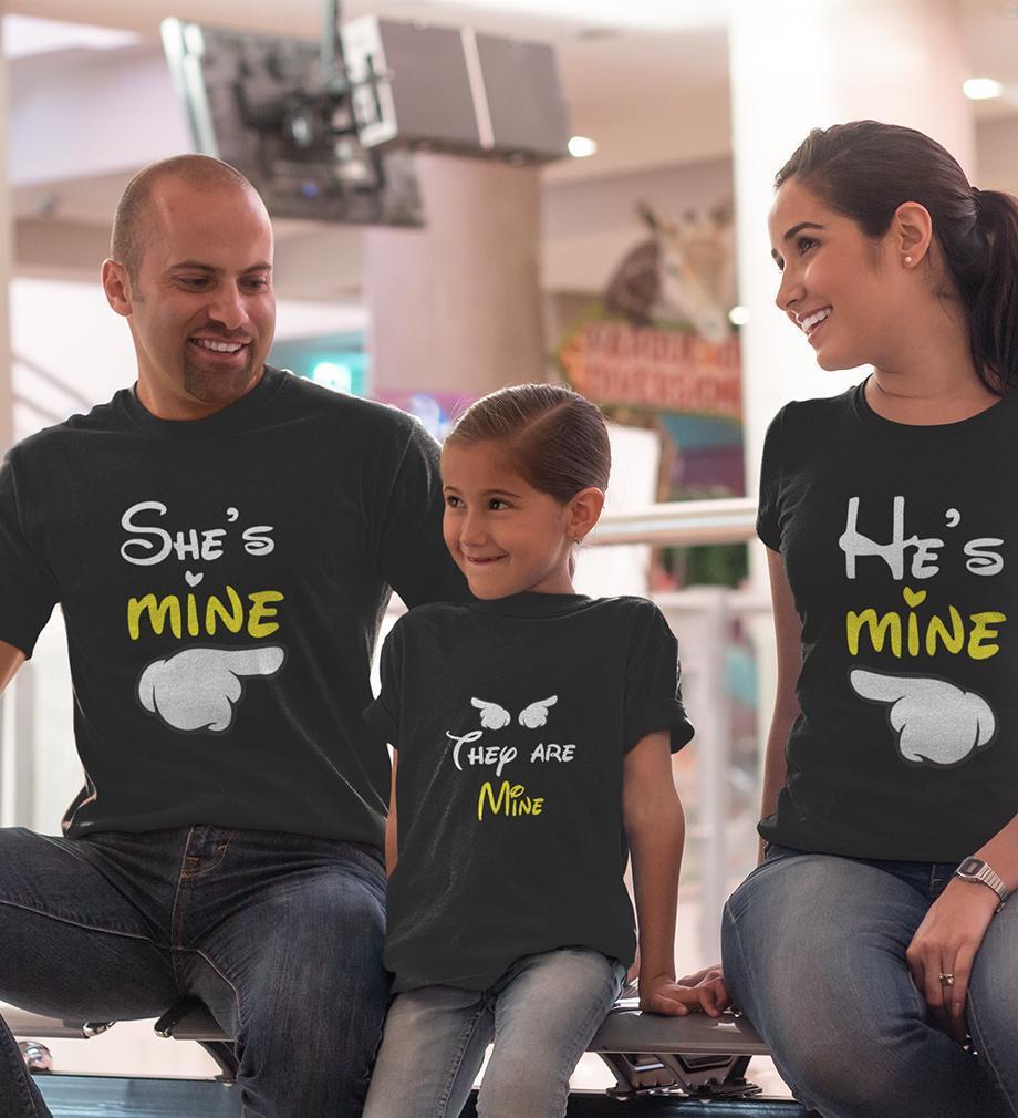 He Is Mine She Is Mine They Are Mine Family Half Sleeves T-Shirts-FunkyTradition - FunkyTradition