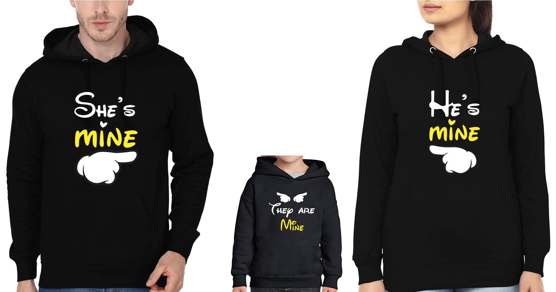 He Is Mine She Is Mine They Are Mine Family Hoodies-FunkyTradition - FunkyTradition