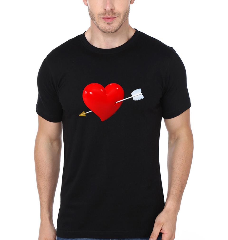 Heart Aerow Couple Half Sleeves T-Shirts -FunkyTradition - FunkyTradition