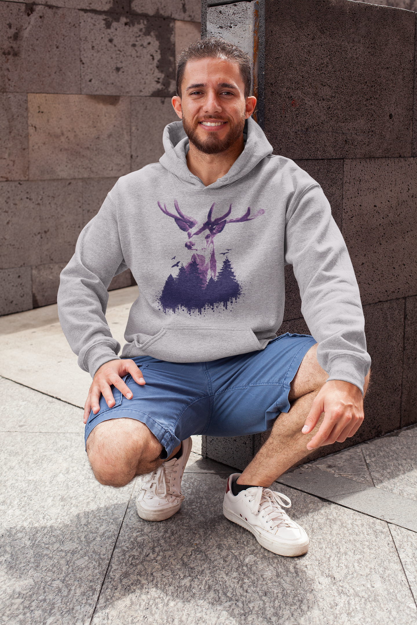 Stag Forest Men Hoodies-FunkyTradition