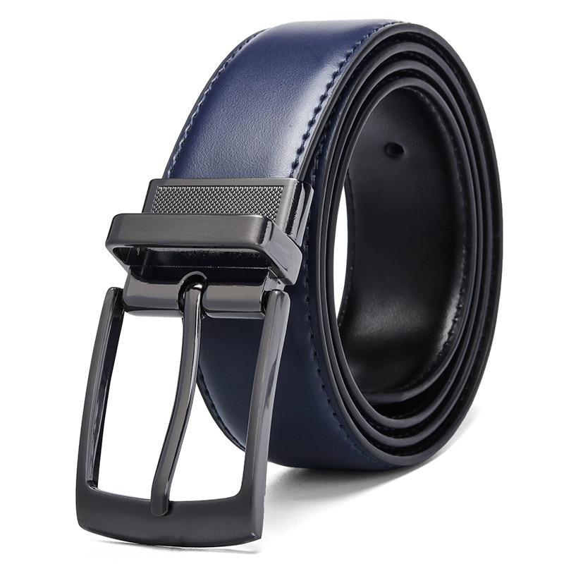 Premium Quality H Buckle Genuine Leather Belt For Men in Color Variant- Funky Tradition Blue