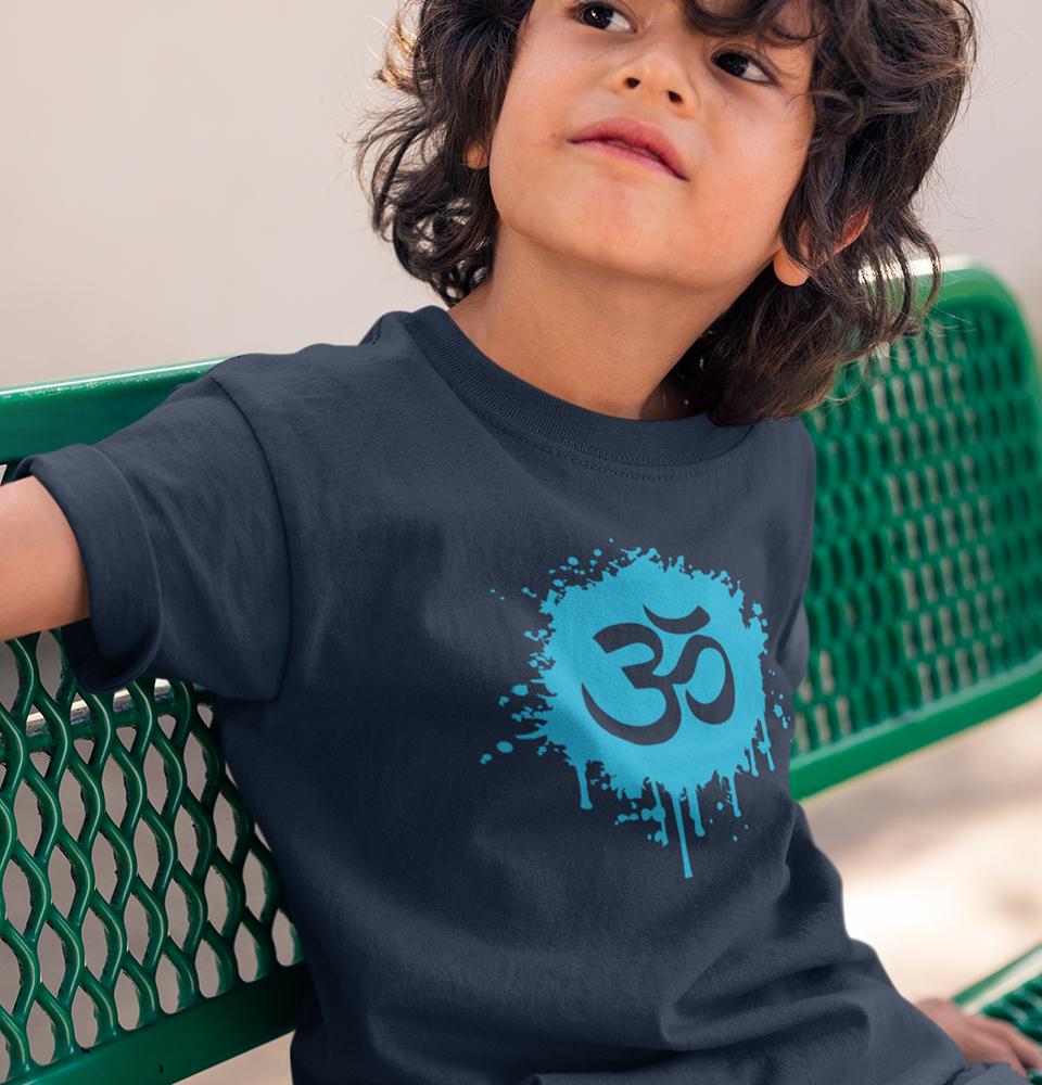 Hindi Om Half Sleeves T-Shirt for Boy-FunkyTradition - FunkyTradition