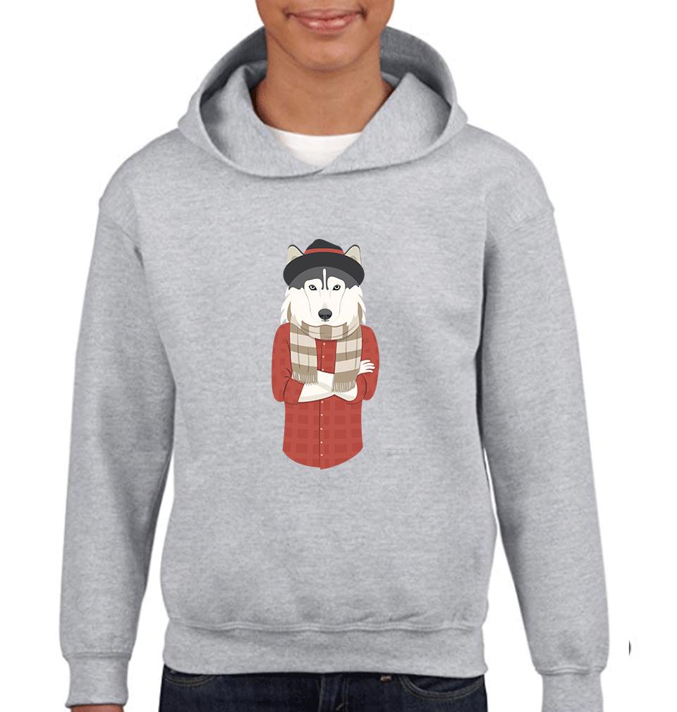 Hipster Wolf Hoodie For Boys-FunkyTradition - FunkyTradition