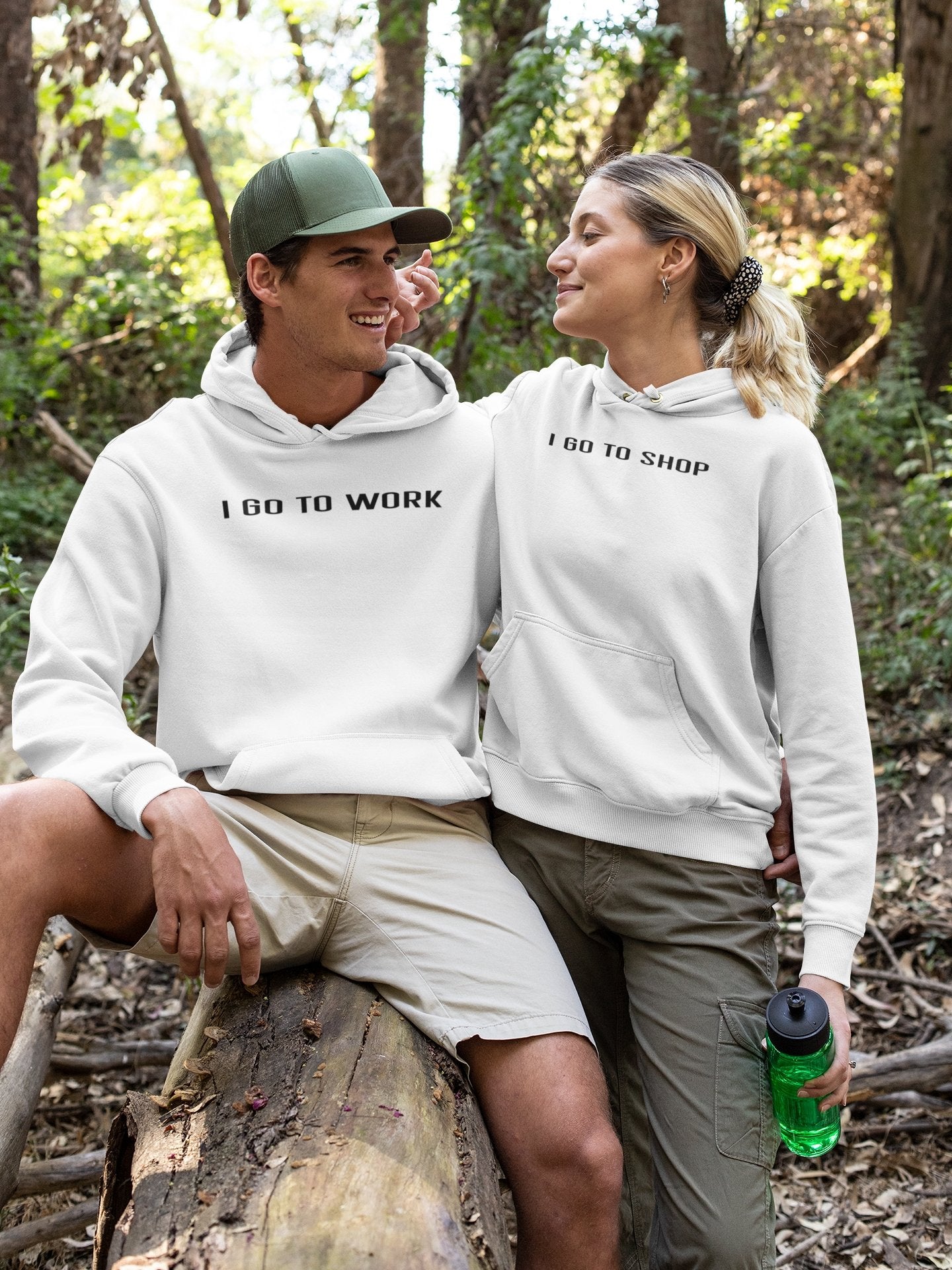 I Go To Shop Work Couple Hoodie-FunkyTradition - FunkyTradition
