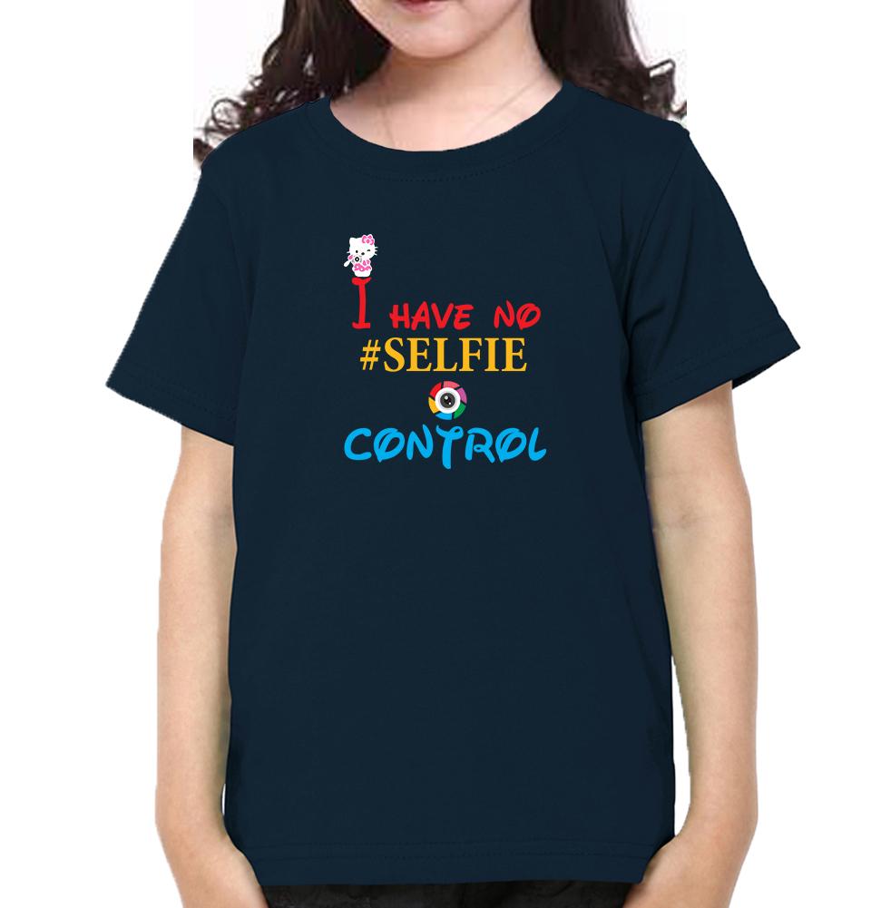I Have No Selfie Control Half Sleeves T-Shirt For Girls -FunkyTradition - FunkyTradition