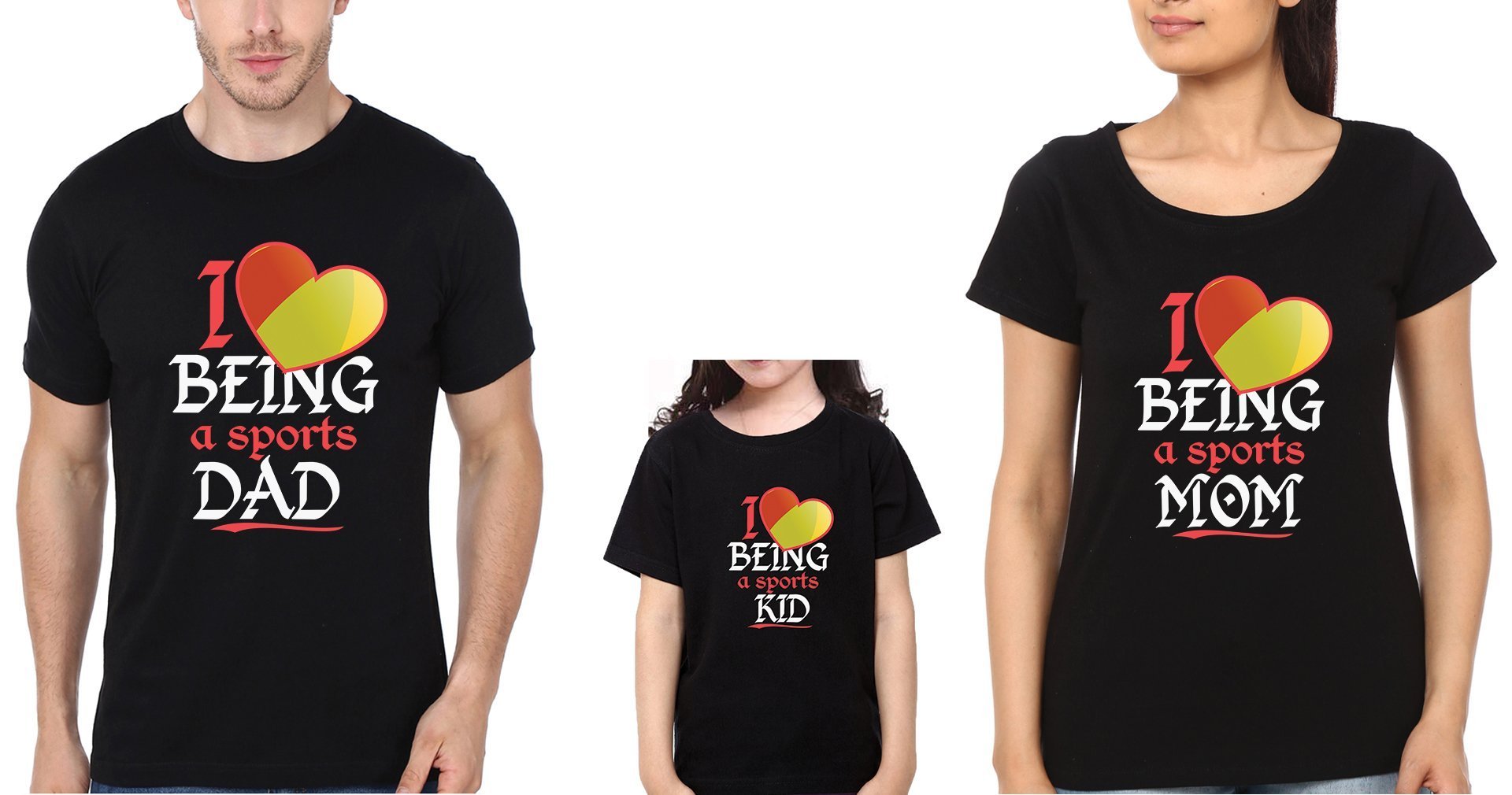 I Love Being A Sports Dad Mom Kid Family Half Sleeves T-Shirts-FunkyTradition - FunkyTradition