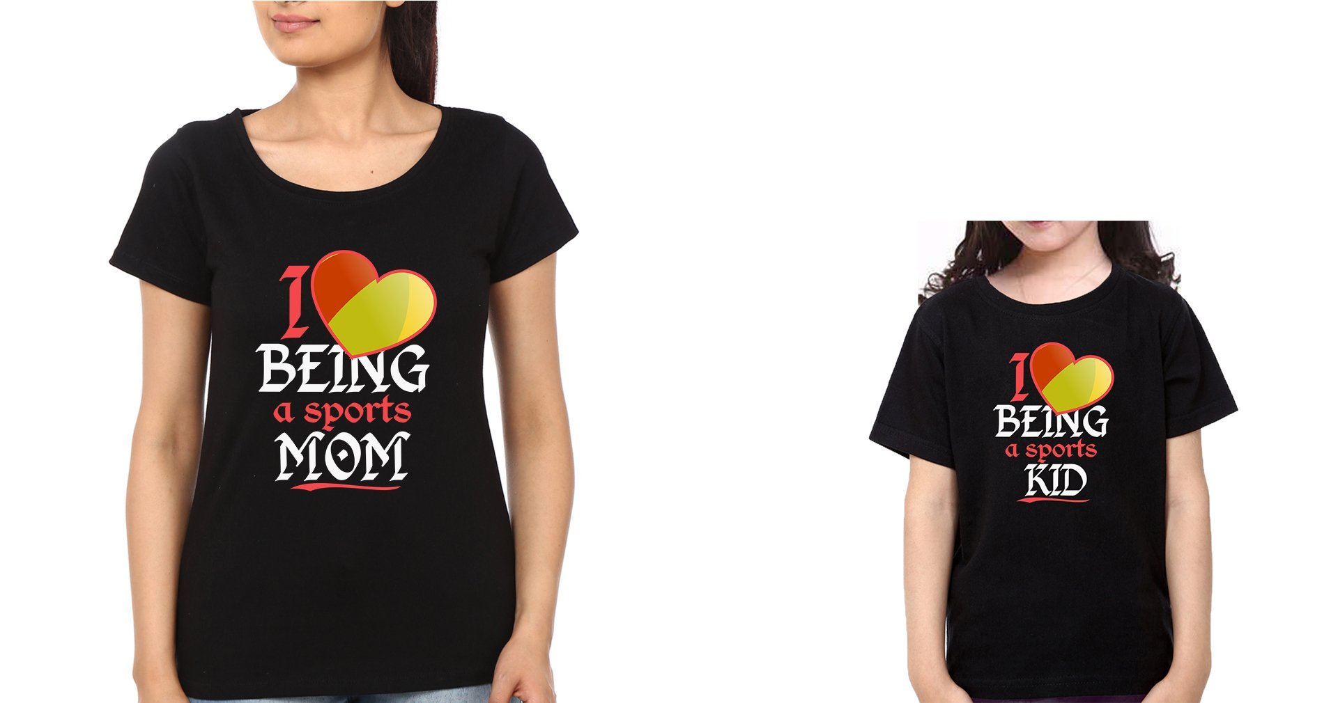 I Love Being A Sports Mom I Love Being A Sports Kid Mother and Daughter Matching T-Shirt- FunkyTradition - FunkyTradition