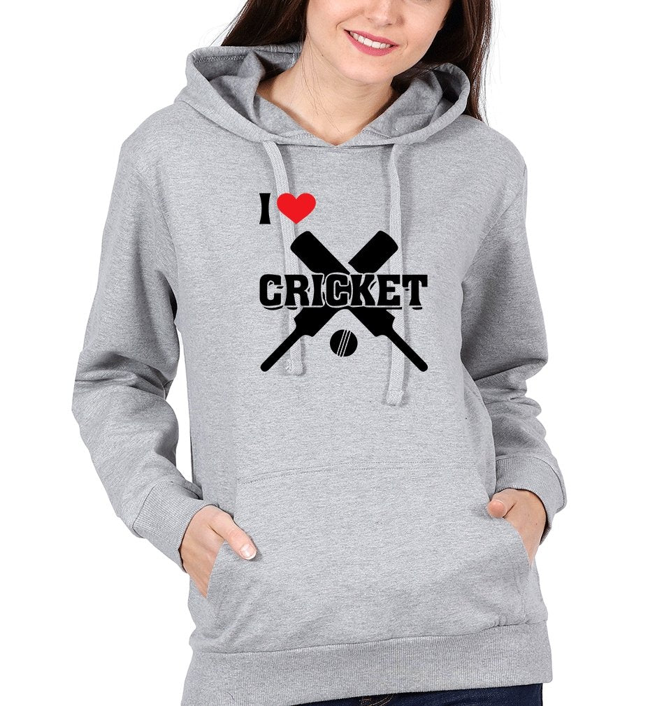 I Love Cricket Hoodies for Women-FunkyTradition - FunkyTradition