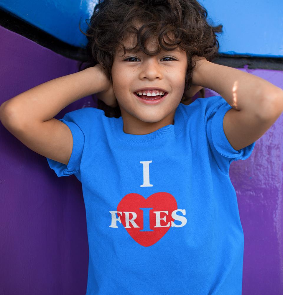 I Love Fries Half Sleeves T-Shirt for Boy-FunkyTradition - FunkyTradition