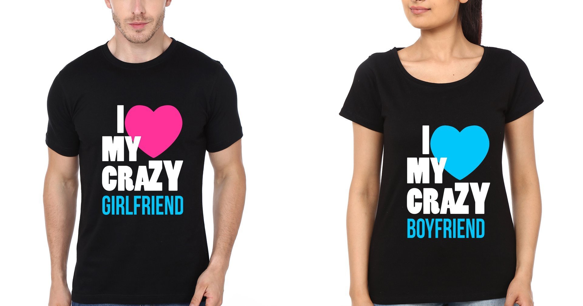 I LOVE GIRLFRIEND Couple Half Sleeves T-Shirts -FunkyTradition - FunkyTradition