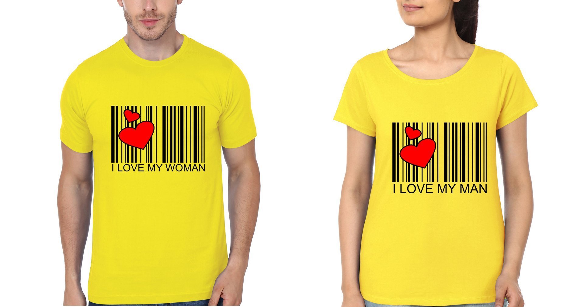I love my Man Couple Half Sleeves T-Shirts -FunkyTradition - FunkyTradition