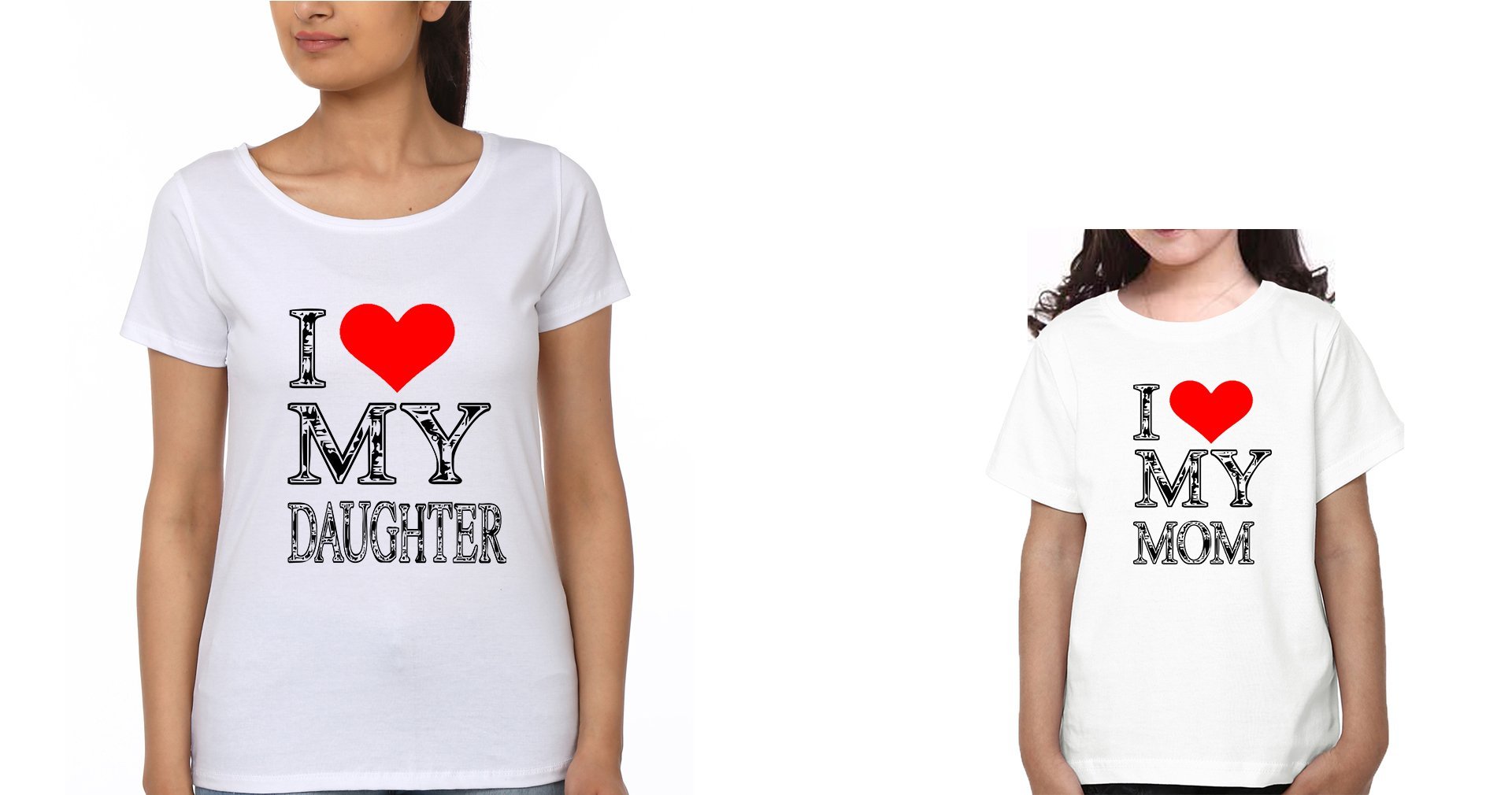 I Love My Mom I Love My Kid Mother and Daughter Matching T-Shirt- FunkyTradition - FunkyTradition