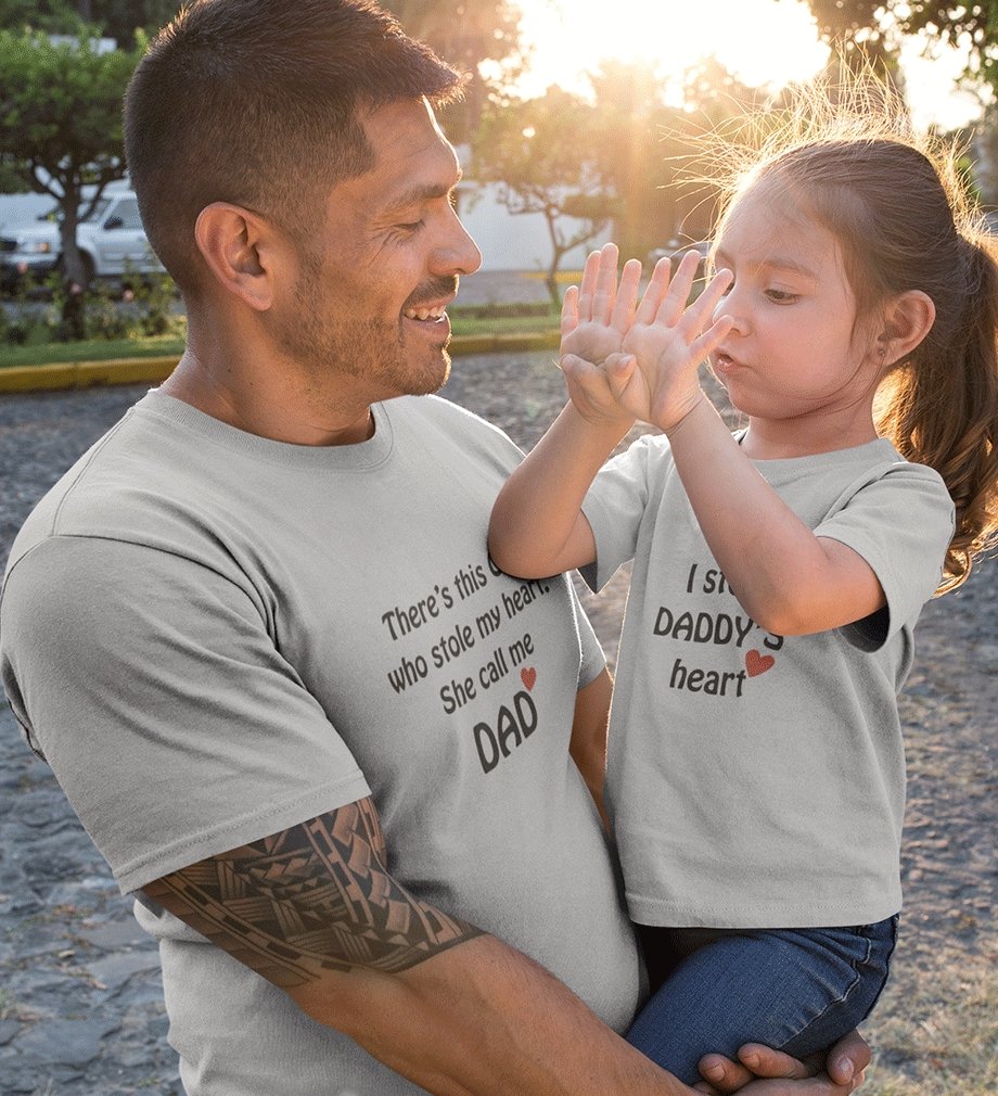 I Stole Daddy's Heart Father and Daughter Matching T-Shirt- FunkyTradition - FunkyTradition