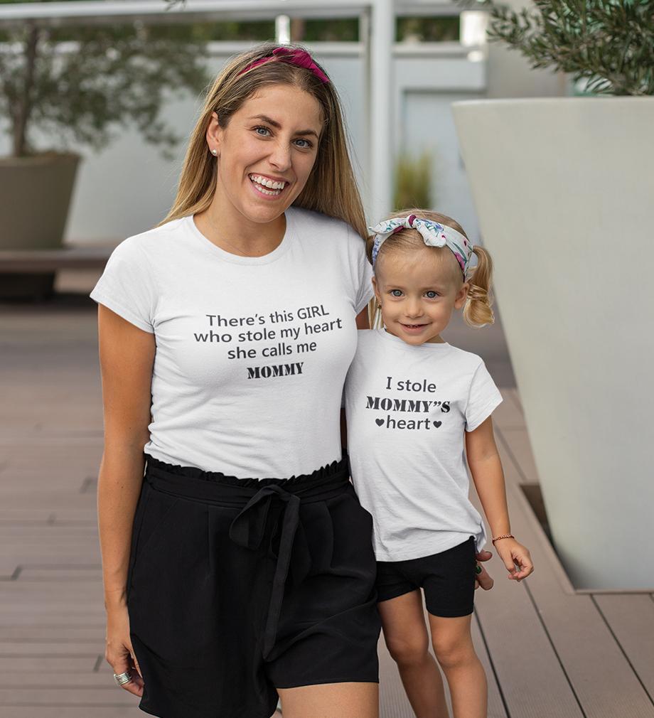 I Stole Mommy's Heart Mother and Daughter Matching T-Shirt- FunkyTradition - FunkyTradition