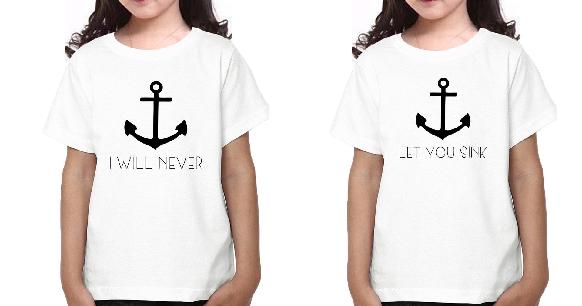 I Will Never Let You sink Sister-Sister Kids Half Sleeves T-Shirts -FunkyTradition - FunkyTradition