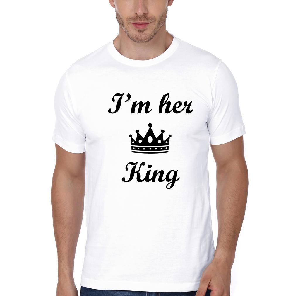 I'm Her King I'm His Queen Couple Half Sleeves T-Shirts -FunkyTradition - FunkyTradition
