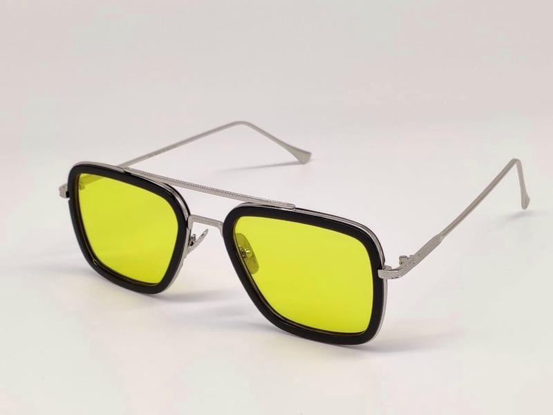 Silver And Yellow Square Sunglasses For Men And Women-FunkyTradition