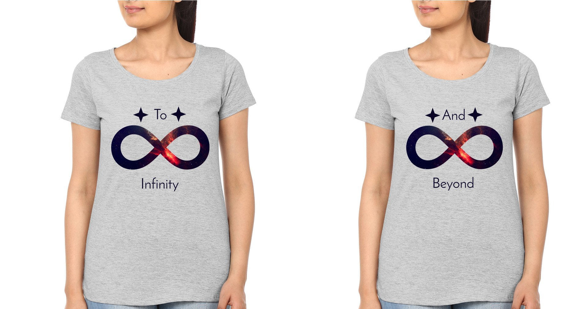 Infinity Beyond Sister Sister Half Sleeves T-Shirts -FunkyTradition - FunkyTradition