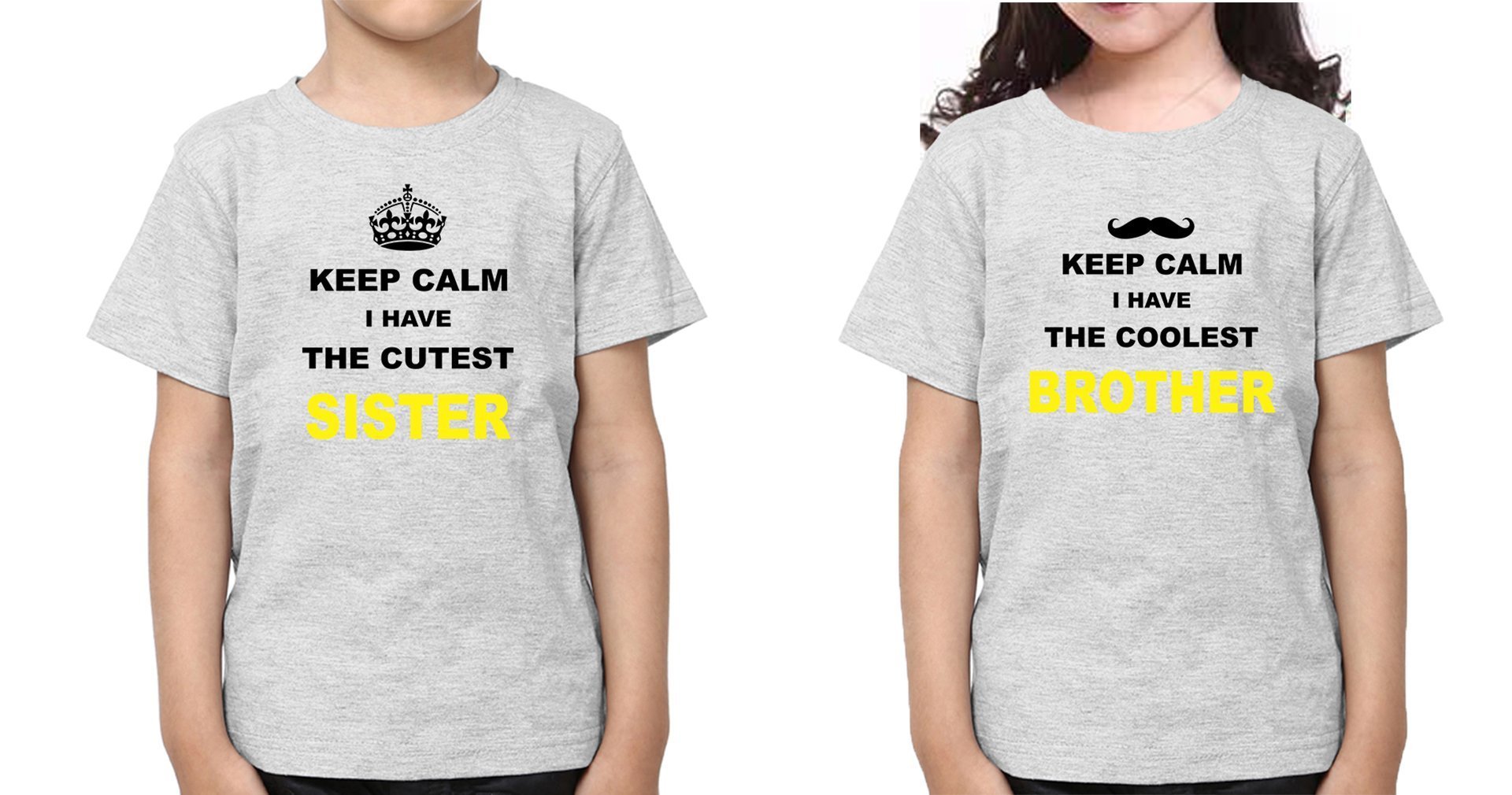 Keep Calm I Have The Coolest Brother Sister Brother-Sister Kid Half Sleeves T-Shirts -FunkyTradition - FunkyTradition