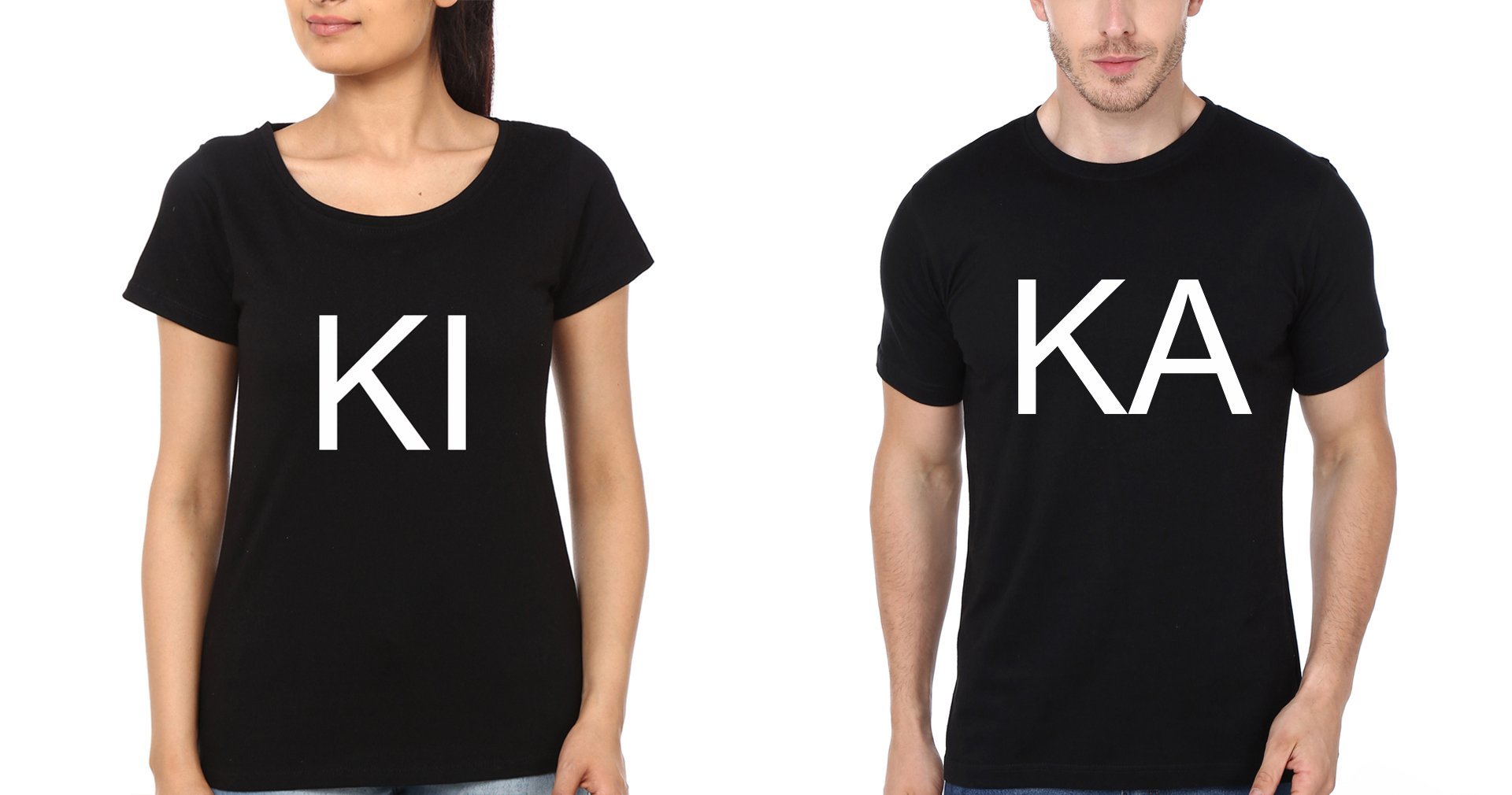 KI n KA Couple Half Sleeves T-Shirts -FunkyTradition - FunkyTradition