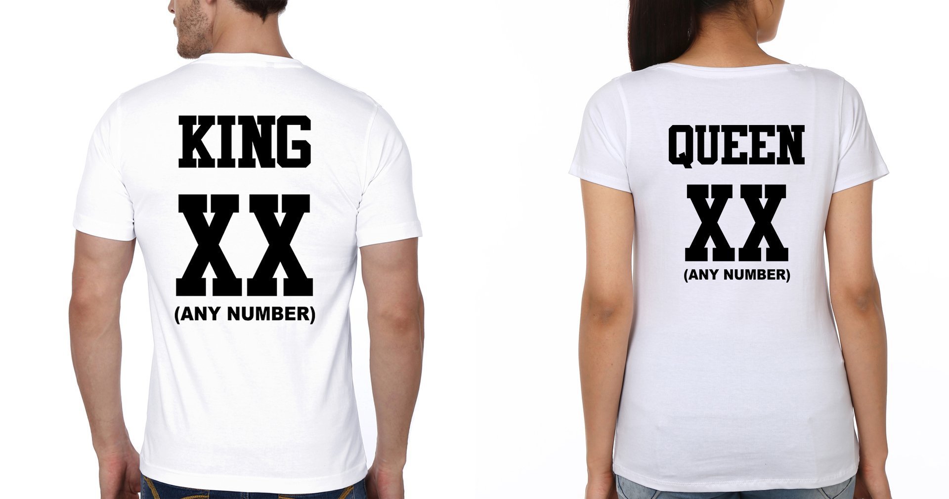 King Queen XX Couple Half Sleeves T-Shirts -FunkyTradition - FunkyTradition