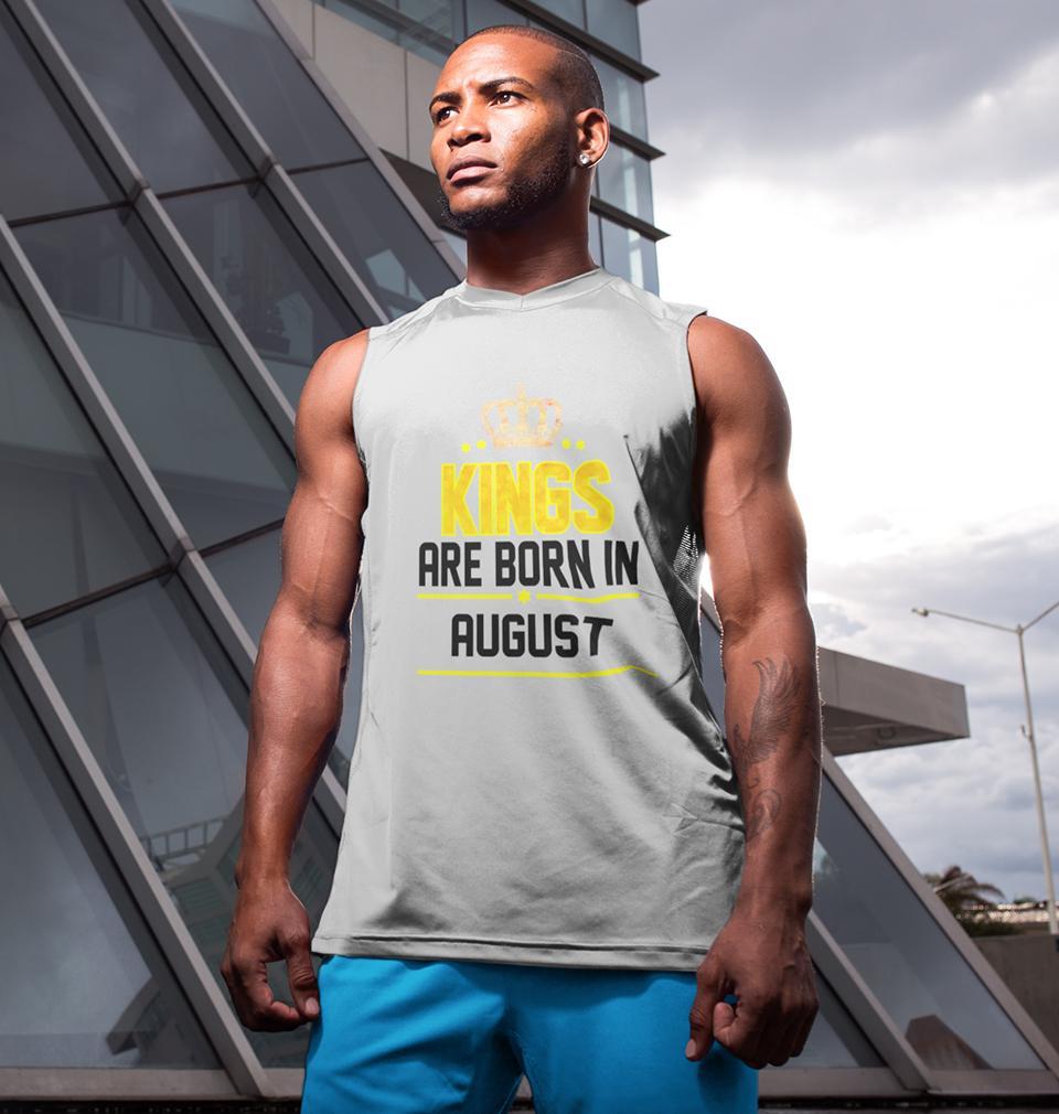 Kings Are Born In August Men Sleeveless T-Shirts-FunkyTradition - FunkyTradition