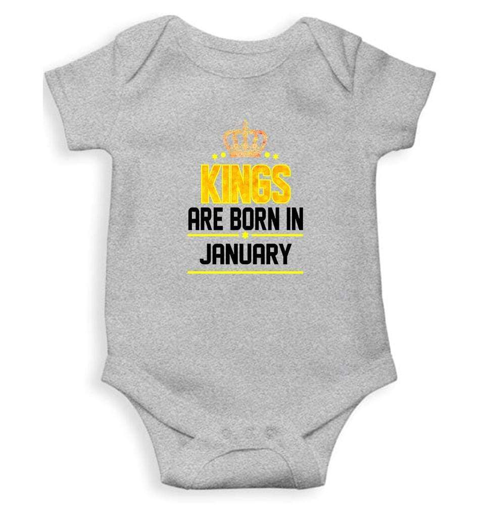 Kings are born in January Rompers for Baby Boy - FunkyTradition - FunkyTradition