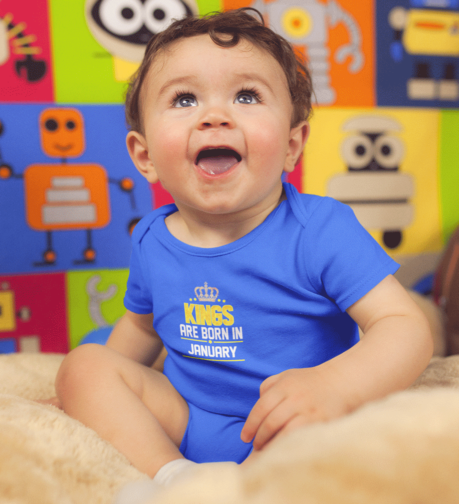 Kings are born in January Rompers for Baby Boy- FunkyTradition FunkyTradition