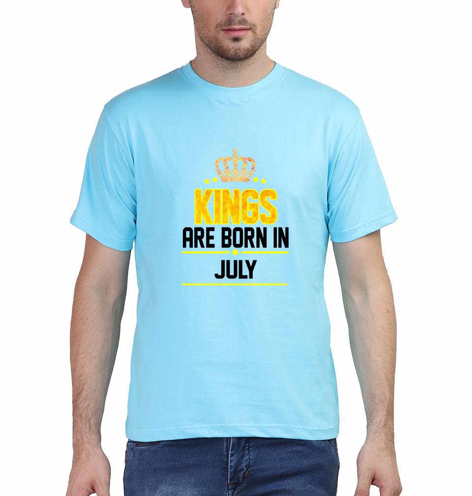 Kings Are Born In July Half Sleeves T-Shirt For Men-FunkyTradition - FunkyTradition