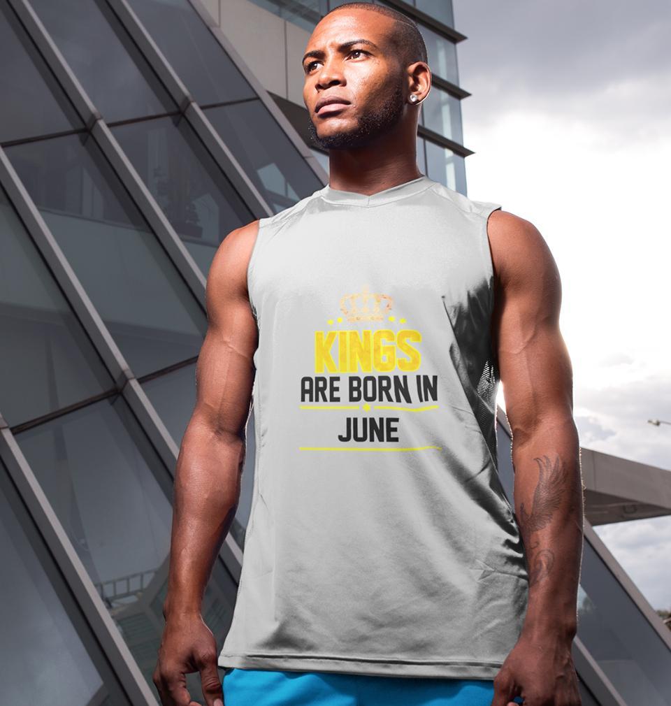Kings Are Born In June Men Sleeveless T-Shirts-FunkyTradition - FunkyTradition