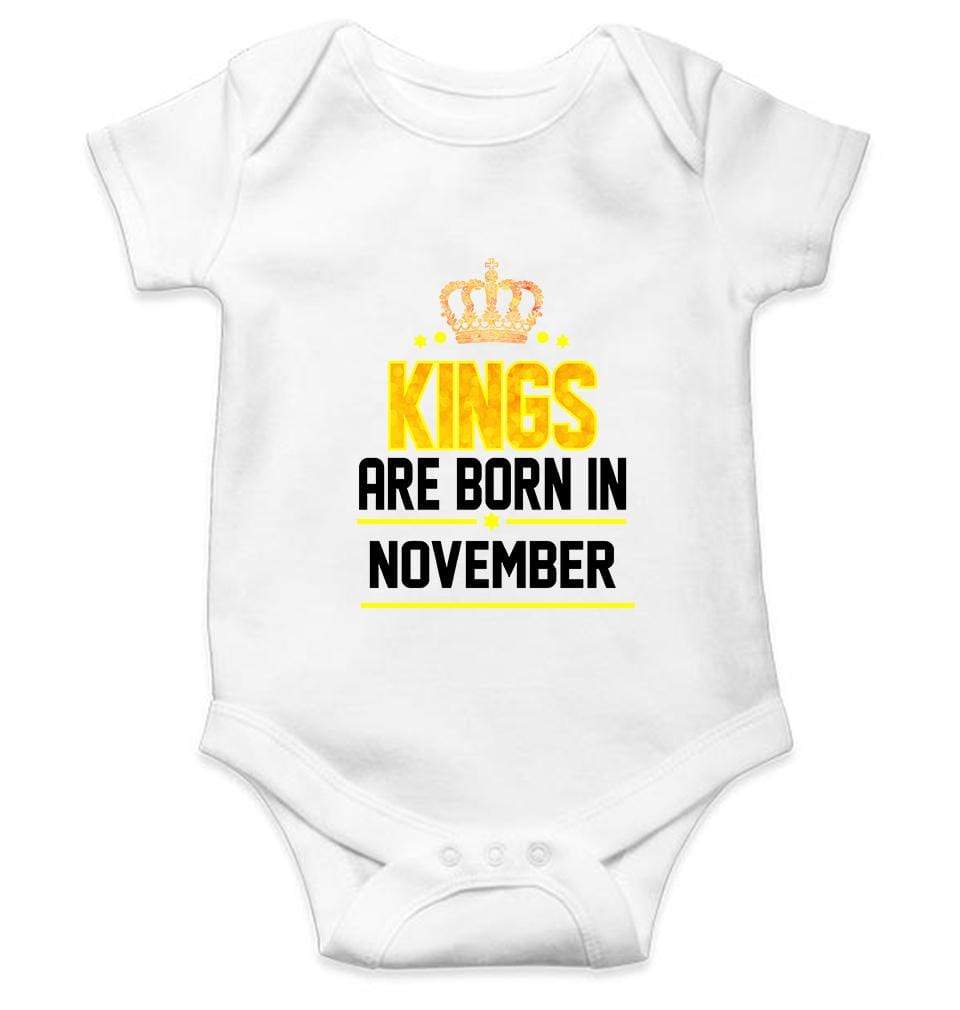 Kings are born in November Rompers for Baby Boy- FunkyTradition FunkyTradition