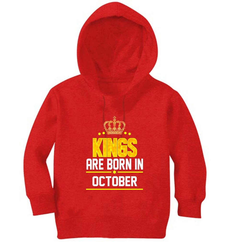 Kings Are Born In October Hoodie For Boys-FunkyTradition - FunkyTradition