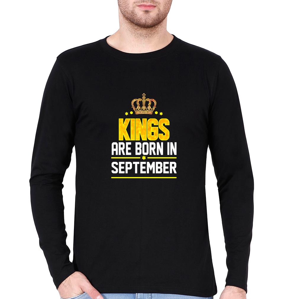 Kings Are Born In September Full Sleeves T-Shirt For Men-FunkyTradition - FunkyTradition