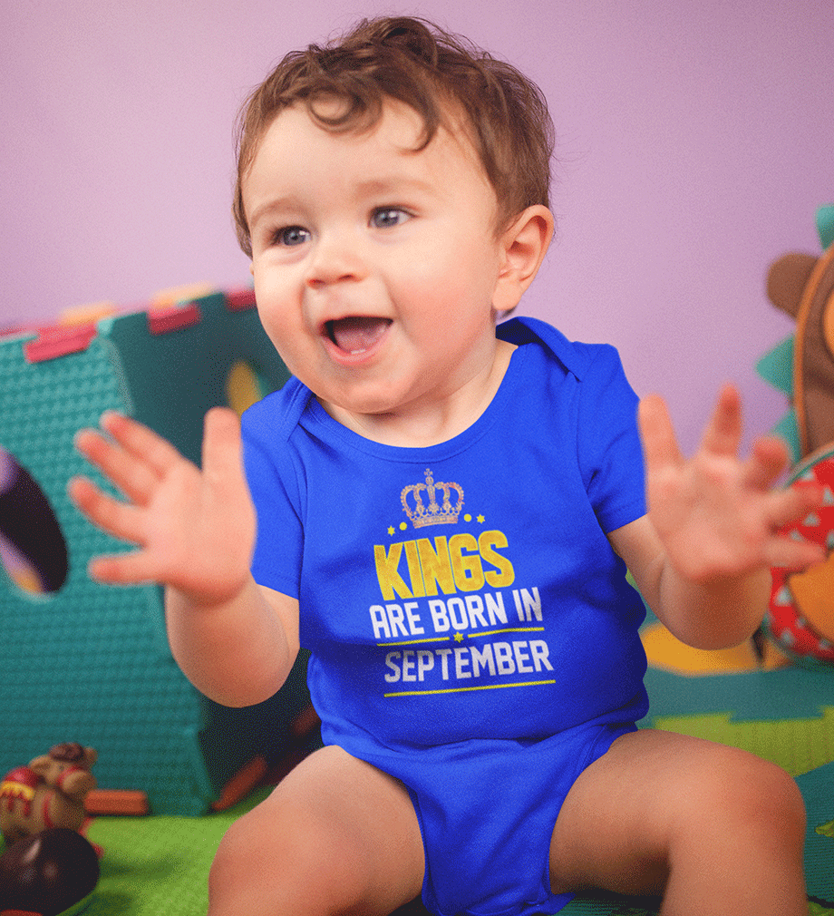 Kings are born in September Rompers for Baby Boy- FunkyTradition FunkyTradition
